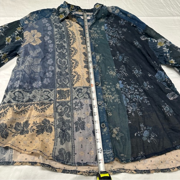 We The Free Women's Patchwork Blouse - Blue‎ and Black - Picture 4 of 7